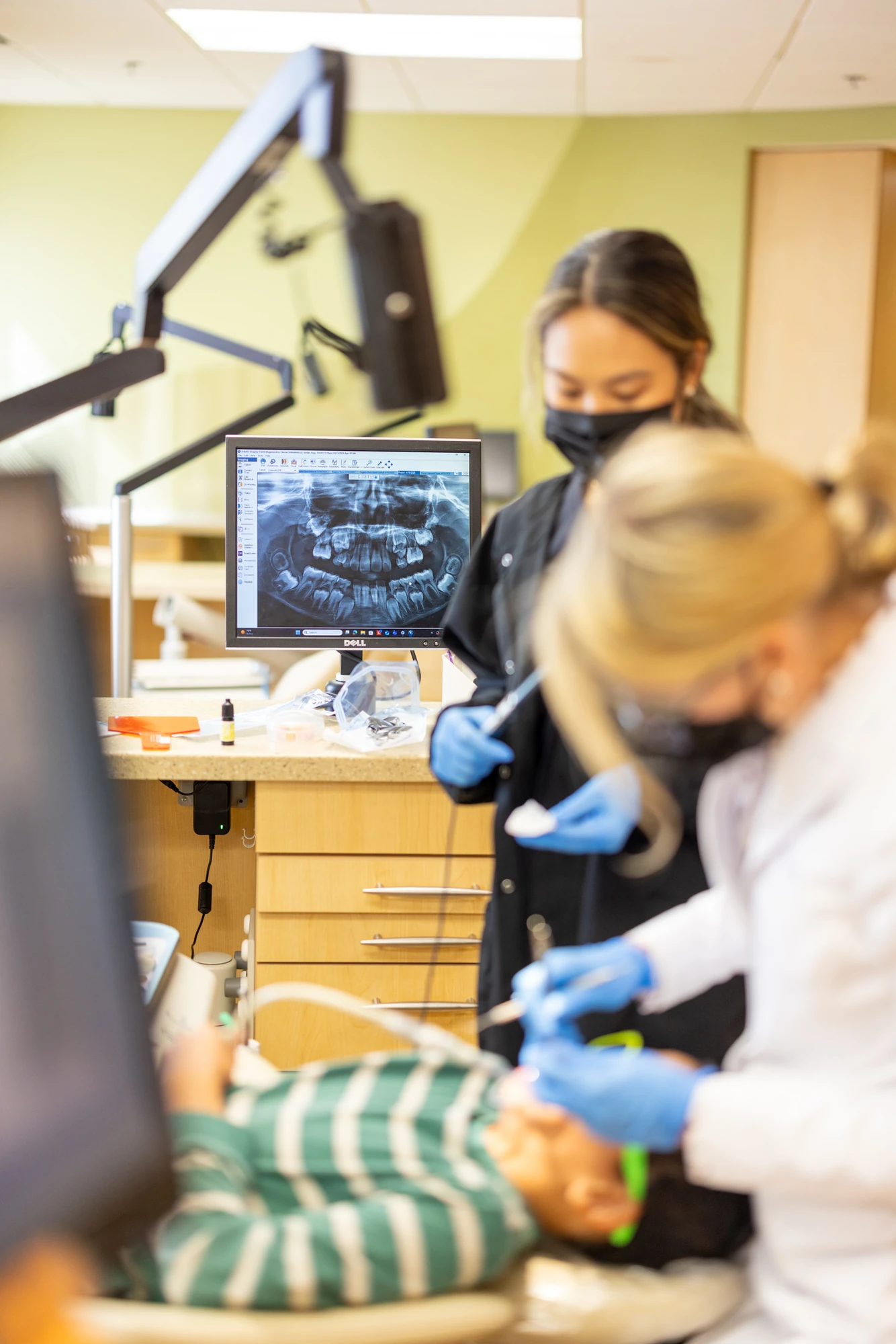 A treatment chair at Cheron Orthodontics